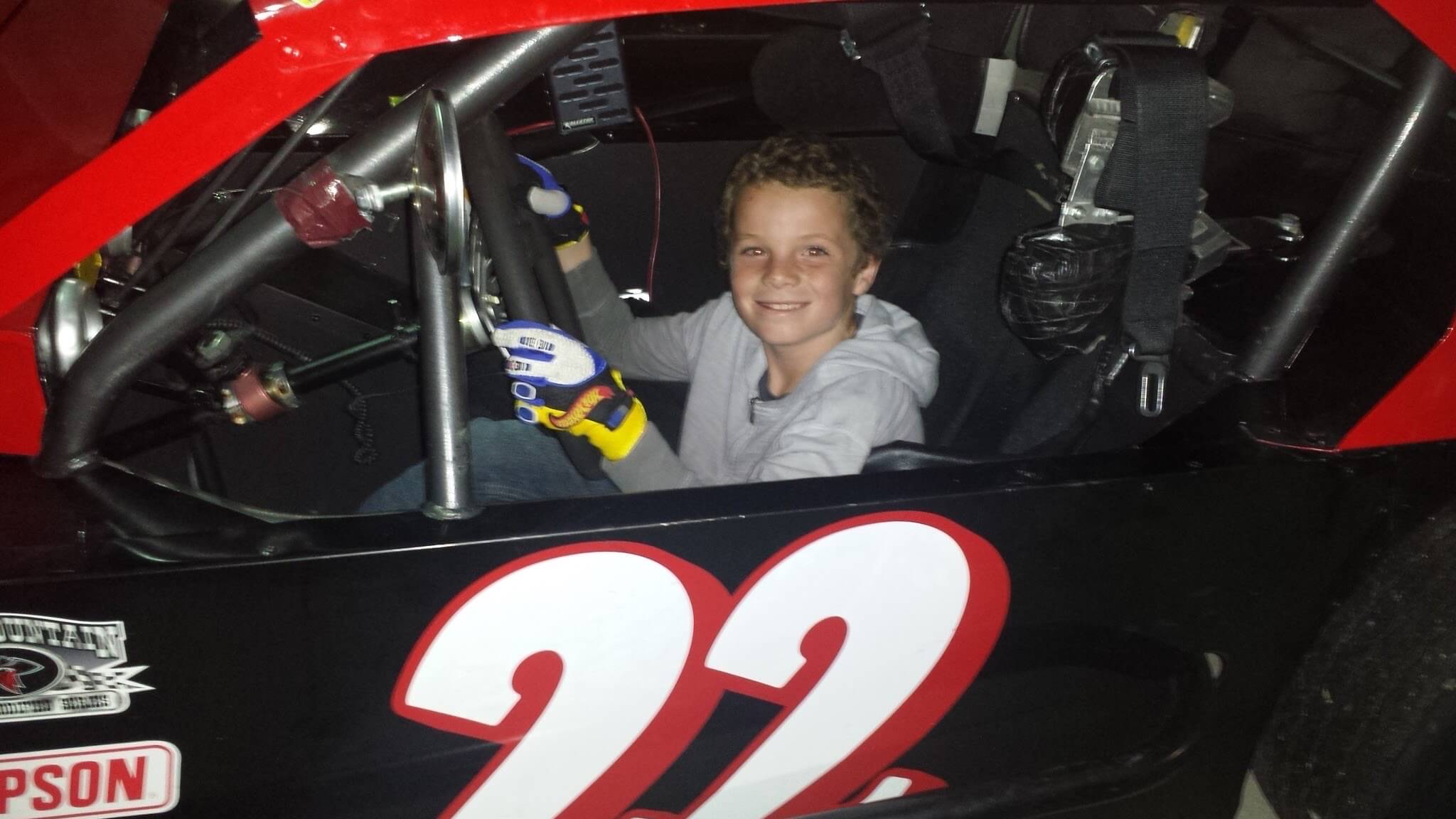 Josh Sitting in a race car